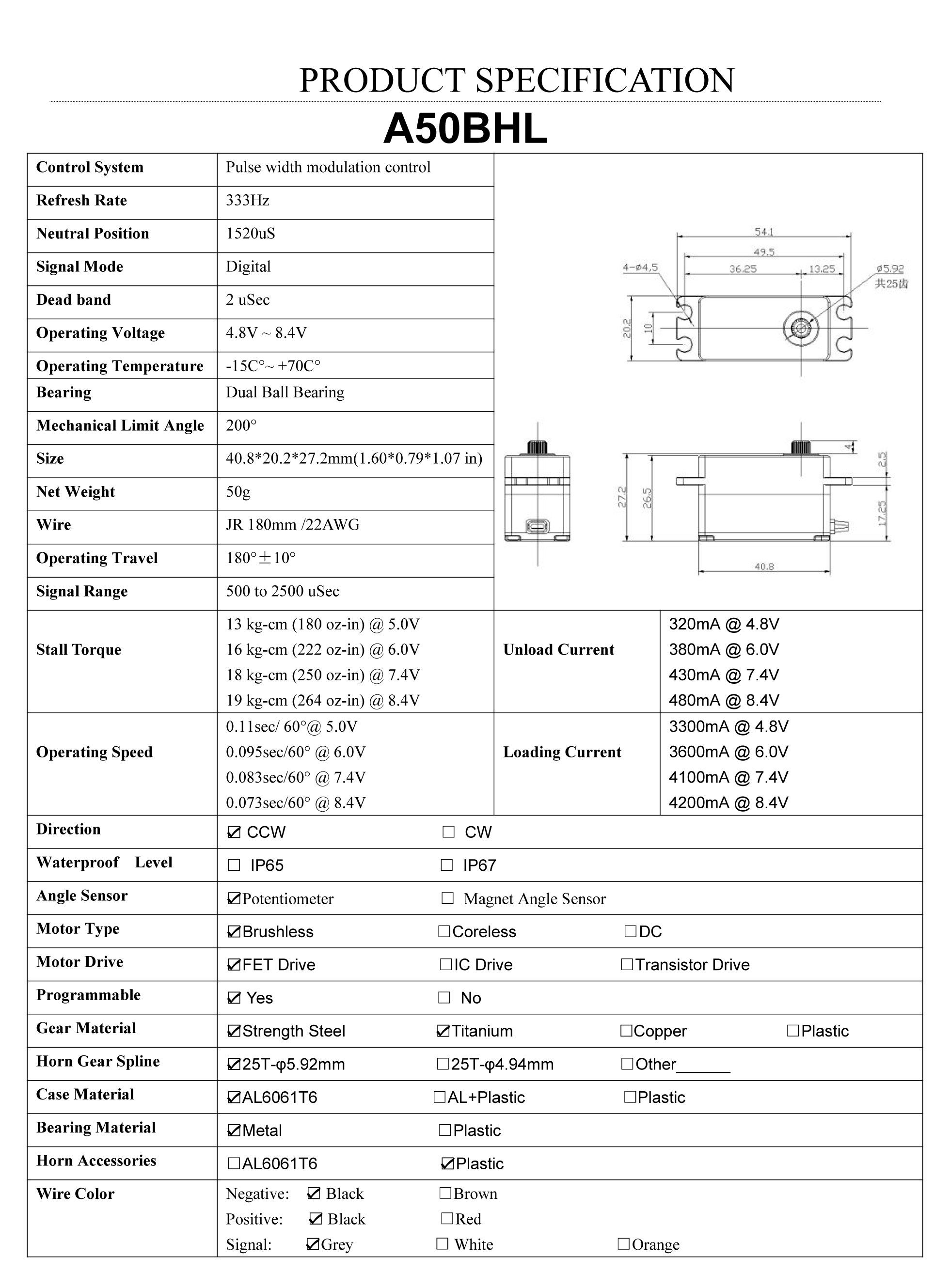 A50BHL Low profile 19Kg/0.073Sec (AGF-A50BHL) - Donuts Racing